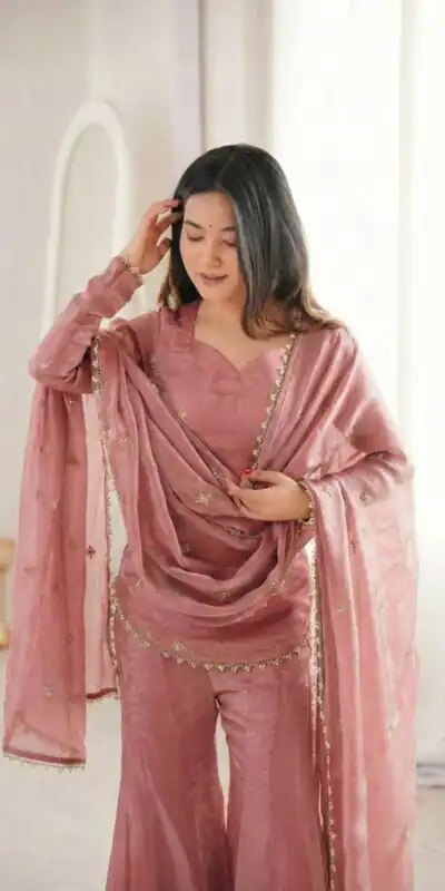 ZSR 3159 Peach Fendy Silk Salwar Suitwith Embroidery Work & Lace Work. Now at just ₹2049. Delivery 4-6 Working Days. Shop now. | Jump Suits, Straight Suits, Casual Suits, Creative suits, Designer Suits, Palazzo Suits, Party Wear Suits, Patiala Suits, Salwar suit