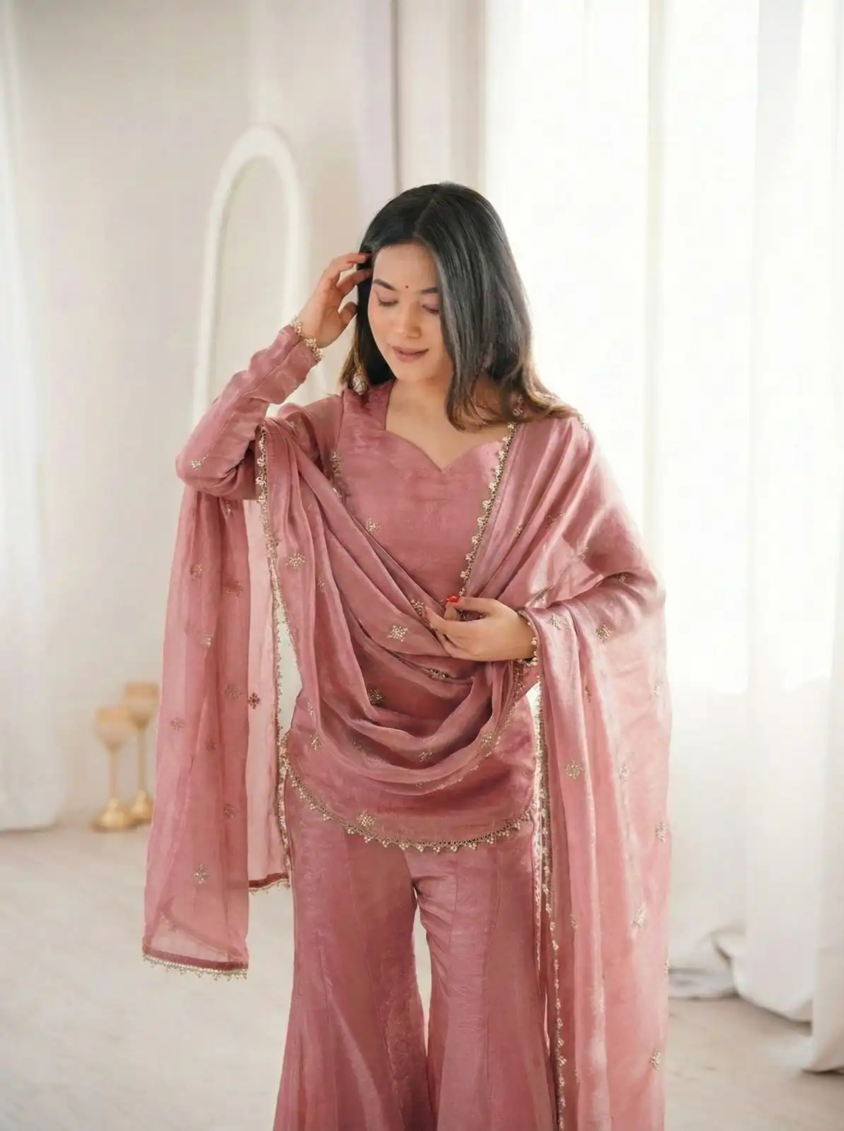 ZSR 3159 Peach Fendy Silk Salwar Suitwith Embroidery Work & Lace Work. Now at just ₹2049. Delivery 4-6 Working Days. Shop now. | Jump Suits, Straight Suits, Casual Suits, Creative suits, Designer Suits, Palazzo Suits, Party Wear Suits, Patiala Suits, Salwar suit