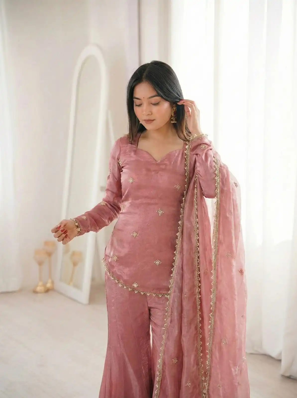 ZSR 3159 Peach Fendy Silk Salwar Suitwith Embroidery Work & Lace Work. Now at just ₹2049. Delivery 4-6 Working Days. Shop now. | Jump Suits, Straight Suits, Casual Suits, Creative suits, Designer Suits, Palazzo Suits, Party Wear Suits, Patiala Suits, Salwar suit