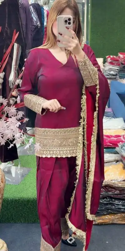 ZSR 3164 Red Fendy Silk Salwar Suitwith Embroidery Work & Lace Work. Now at just ₹2099. Delivery 4-6 Working Days. Shop now. | Jump Suits, Straight Suits, Casual Suits, Creative suits, Designer Suits, Palazzo Suits, Party Wear Suits, Patiala Suits, Salwar suit