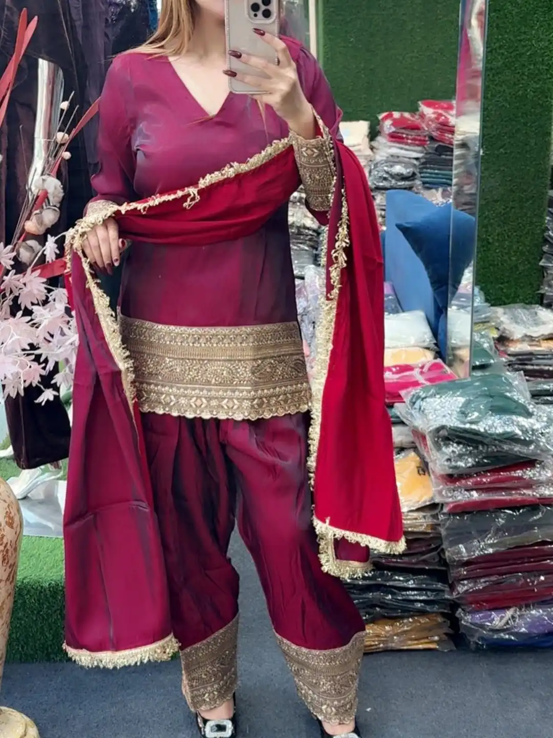 ZSR 3164 Red Fendy Silk Salwar Suitwith Embroidery Work & Lace Work. Now at just ₹2099. Delivery 4-6 Working Days. Shop now. | Jump Suits, Straight Suits, Casual Suits, Creative suits, Designer Suits, Palazzo Suits, Party Wear Suits, Patiala Suits, Salwar suit