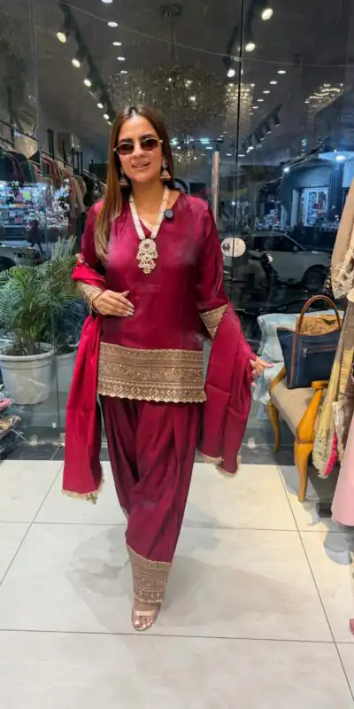 ZSR 3164 Red Fendy Silk Salwar Suitwith Embroidery Work & Lace Work. Now at just ₹2099. Delivery 4-6 Working Days. Shop now. | Jump Suits, Straight Suits, Casual Suits, Creative suits, Designer Suits, Palazzo Suits, Party Wear Suits, Patiala Suits, Salwar suit