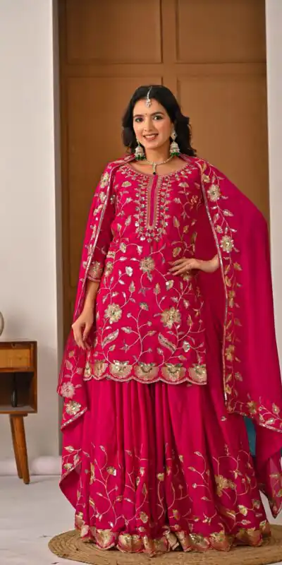 MD 3057 Pink Chinon Silk Salwar Suit with Embroidery Work & Lace Work. Affordable Price ₹2149. Delivery 4-6 Working Days. Shop now. | Jump Suits, Straight Suits, Casual Suits, Creative suits, Designer Suits, Palazzo Suits, Party Wear Suits, Patiala Suits, Salwar suit