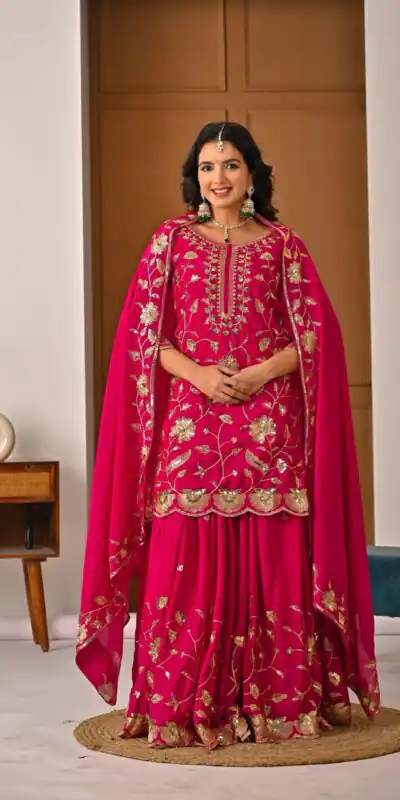 MD 3057 Pink Chinon Silk Salwar Suit with Embroidery Work & Lace Work. Affordable Price ₹2149. Delivery 4-6 Working Days. Shop now. | Jump Suits, Straight Suits, Casual Suits, Creative suits, Designer Suits, Palazzo Suits, Party Wear Suits, Patiala Suits, Salwar suit