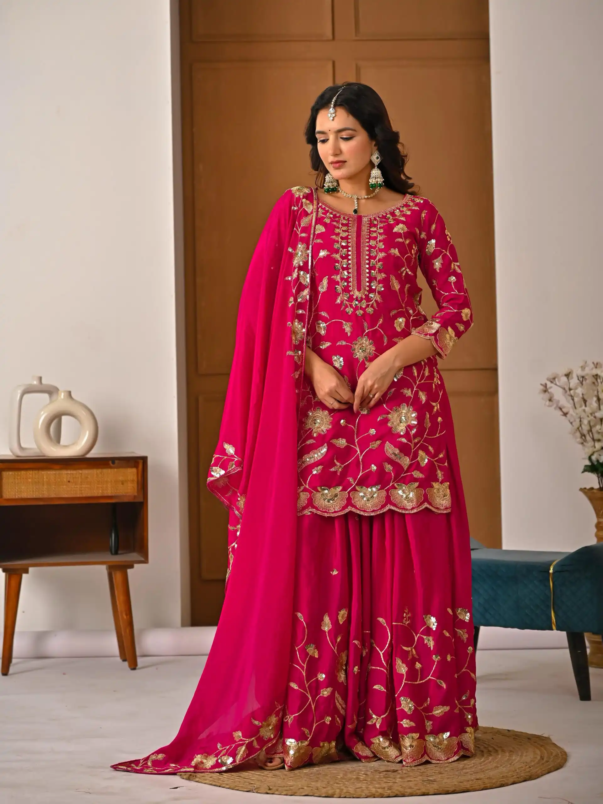 MD 3057 Pink Chinon Silk Salwar Suit with Embroidery Work & Lace Work. Affordable Price ₹2149. Delivery 4-6 Working Days. Shop now. | Jump Suits, Straight Suits, Casual Suits, Creative suits, Designer Suits, Palazzo Suits, Party Wear Suits, Patiala Suits, Salwar suit