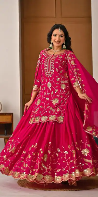 MD 3057 Pink Chinon Silk Salwar Suit with Embroidery Work & Lace Work. Affordable Price ₹2149. Delivery 4-6 Working Days. Shop now. | Jump Suits, Straight Suits, Casual Suits, Creative suits, Designer Suits, Palazzo Suits, Party Wear Suits, Patiala Suits, Salwar suit