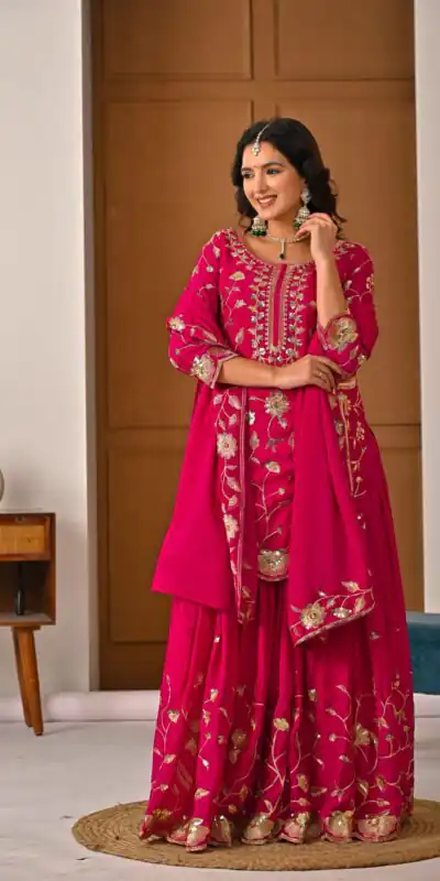 MD 3057 Pink Chinon Silk Salwar Suit with Embroidery Work & Lace Work. Affordable Price ₹2149. Delivery 4-6 Working Days. Shop now. | Jump Suits, Straight Suits, Casual Suits, Creative suits, Designer Suits, Palazzo Suits, Party Wear Suits, Patiala Suits, Salwar suit