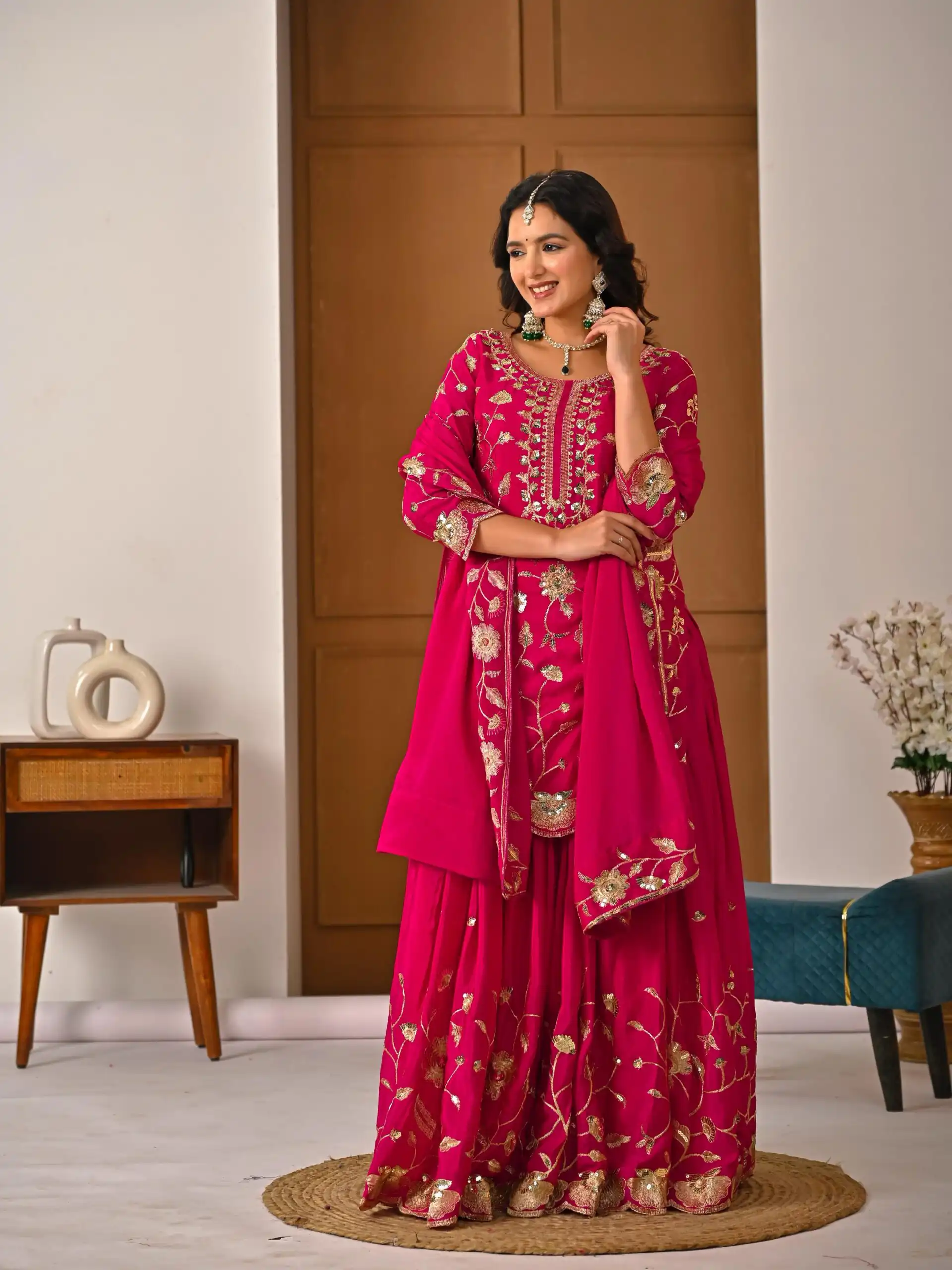 MD 3057 Pink Chinon Silk Salwar Suit with Embroidery Work & Lace Work. Affordable Price ₹2149. Delivery 4-6 Working Days. Shop now. | Jump Suits, Straight Suits, Casual Suits, Creative suits, Designer Suits, Palazzo Suits, Party Wear Suits, Patiala Suits, Salwar suit