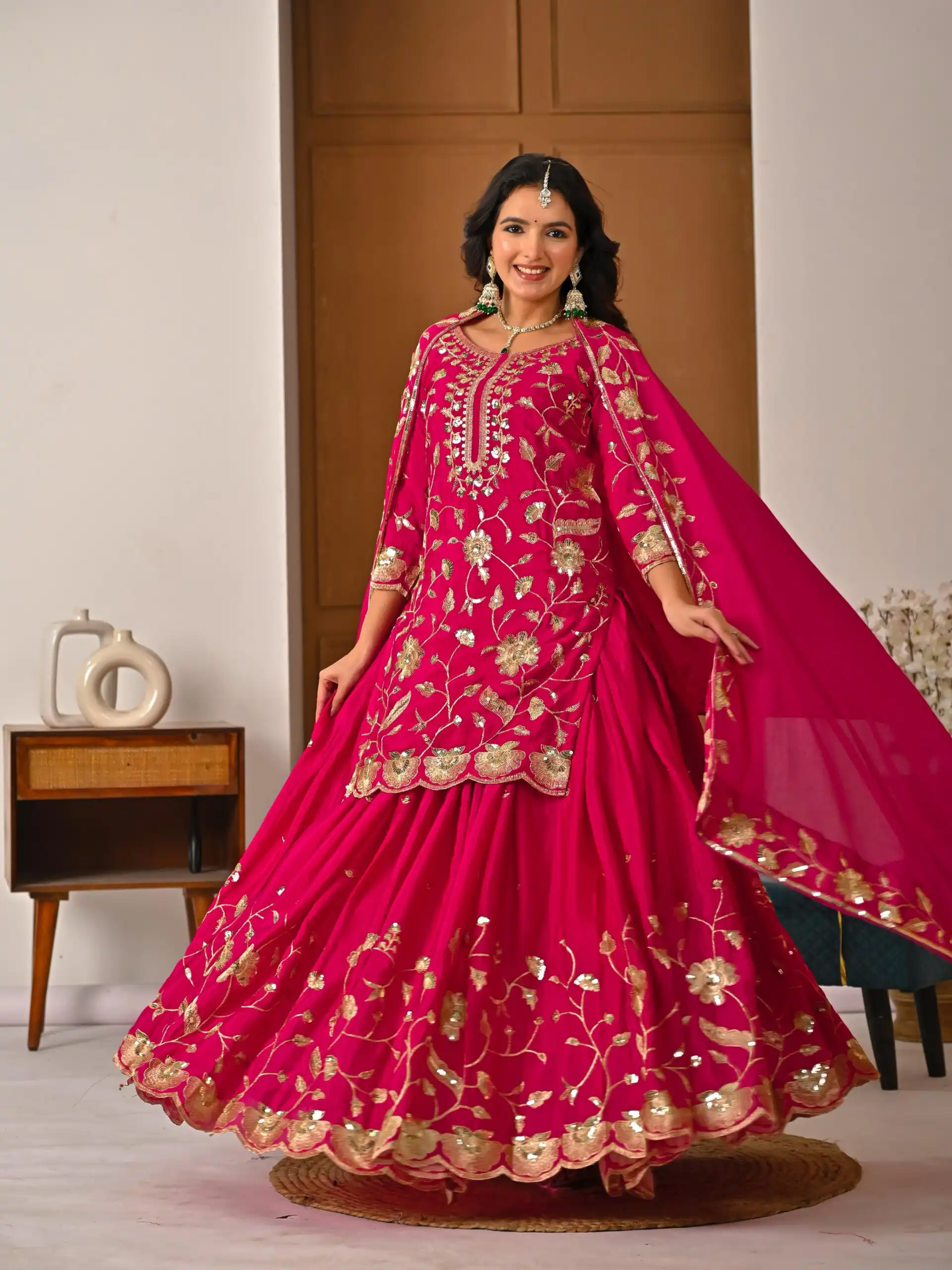 MD 3057 Pink Chinon Silk Salwar Suit with Embroidery Work & Lace Work. Affordable Price ₹2149. Delivery 4-6 Working Days. Shop now. | Jump Suits, Straight Suits, Casual Suits, Creative suits, Designer Suits, Palazzo Suits, Party Wear Suits, Patiala Suits, Salwar suit