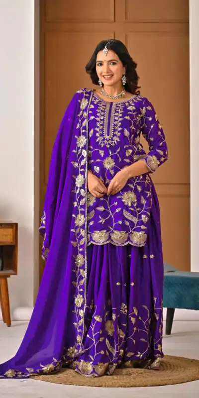 MD 3057 Purple Chinon Silk Salwar Suit with Embroidery Work & Lace Work. Affordable Price ₹2149. Delivery 4-6 Working Days. Shop now. | Jump Suits, Straight Suits, Casual Suits, Creative suits, Designer Suits, Palazzo Suits, Party Wear Suits, Patiala Suits, Salwar suit