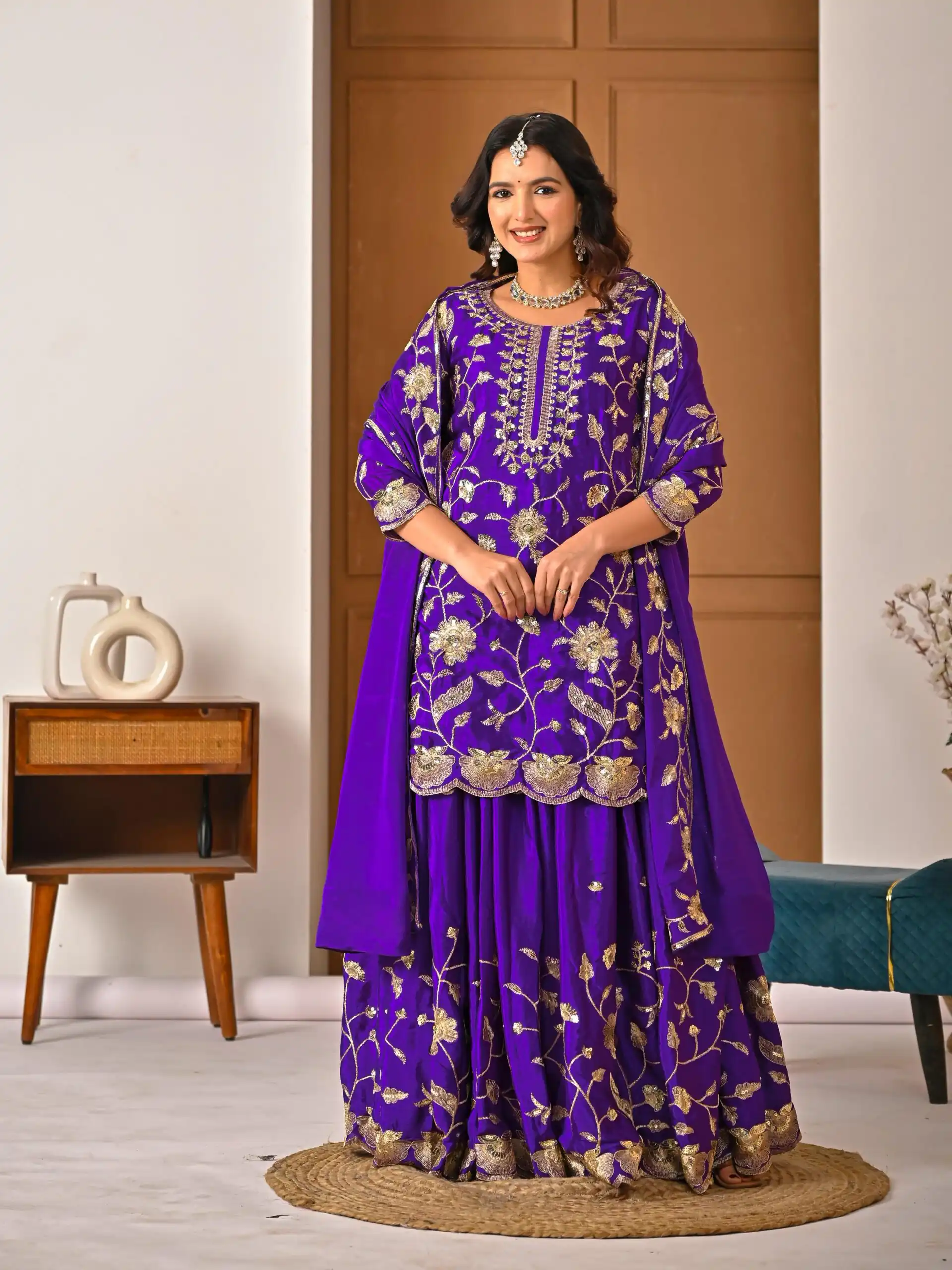 MD 3057 Purple Chinon Silk Salwar Suit with Embroidery Work & Lace Work. Affordable Price ₹2149. Delivery 4-6 Working Days. Shop now. | Jump Suits, Straight Suits, Casual Suits, Creative suits, Designer Suits, Palazzo Suits, Party Wear Suits, Patiala Suits, Salwar suit