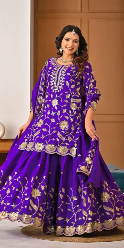 MD 3057 Purple Chinon Silk Salwar Suit with Embroidery Work & Lace Work. Affordable Price ₹2149. Delivery 4-6 Working Days. Shop now. | Jump Suits, Straight Suits, Casual Suits, Creative suits, Designer Suits, Palazzo Suits, Party Wear Suits, Patiala Suits, Salwar suit