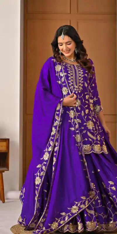 MD 3057 Purple Chinon Silk Salwar Suit with Embroidery Work & Lace Work. Affordable Price ₹2149. Delivery 4-6 Working Days. Shop now. | Jump Suits, Straight Suits, Casual Suits, Creative suits, Designer Suits, Palazzo Suits, Party Wear Suits, Patiala Suits, Salwar suit