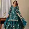 MD 3057 Teal Chinon Silk Salwar Suit with Embroidery Work & Lace Work. Affordable Price ₹2149. Delivery 4-6 Working Days. Shop now. | Jump Suits, Straight Suits, Creative suits, Designer Suits, Palazzo Suits, Party Wear Suits, Patiala Suits, Salwar suit