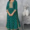 DS A 8584 Teal Color Georgette Salwar Suit with Embroidery Work. Special Price ₹1899. Delivery 4-6 Working Days. Shop now. | Jump Suits, Straight Suits, Casual Suits, Creative suits, Designer Suits, Palazzo Suits, Party Wear Suits, Patiala Suits, Salwar suit