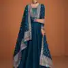 Teal Vichitra Embroidery Work Salwar Suit