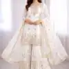 WW 1250 White Faux Georgette With 5 mm Sequence Work Salwar Suit Wedding, Party, Festive, Events Etc. Expected Delivery 4-6 Working Days @2399/- | Jump Suits, Straight Suits, Casual Suits, Creative suits, Designer Suits, Palazzo Suits, Party Wear Suits, Patiala Suits, Salwar suit