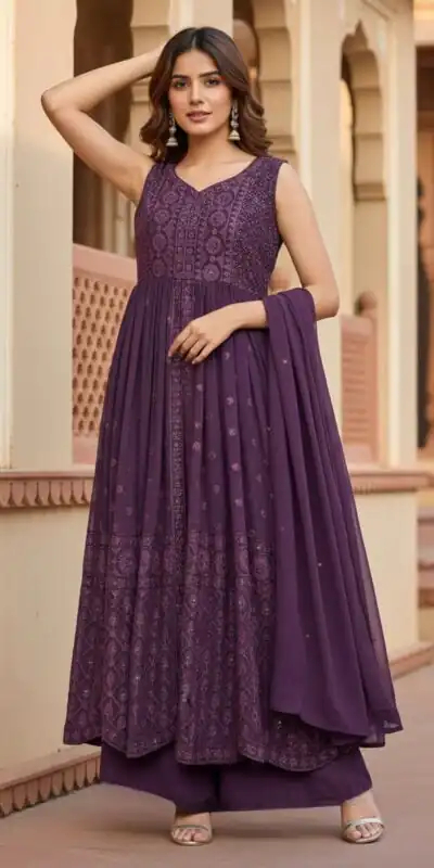 ST 173 Wine Georgette Digital Print Sequence Work Salwar Suit. online Get it for ₹2149. Delivery 4-6 Working Days. Shop now. | Jump Suits, Straight Suits, Casual Suits, Creative suits, Designer Suits, Palazzo Suits, Party Wear Suits, Patiala Suits, Salwar suit