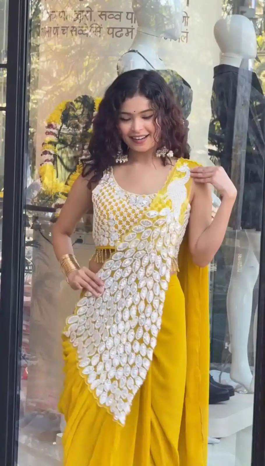 ST 1165 Yellow Faux Georgette Saree with Embroidery Work & Sequins Work. Now at just ₹1799. Delivery 4-6 Working Days. Shop now. | Bollywood Sarees, Creative Sarees, Designer Sarees, Embroidered Sarees, Ethnic Saree, Modern Digital sarees, Party Wear Sarees, Sarees