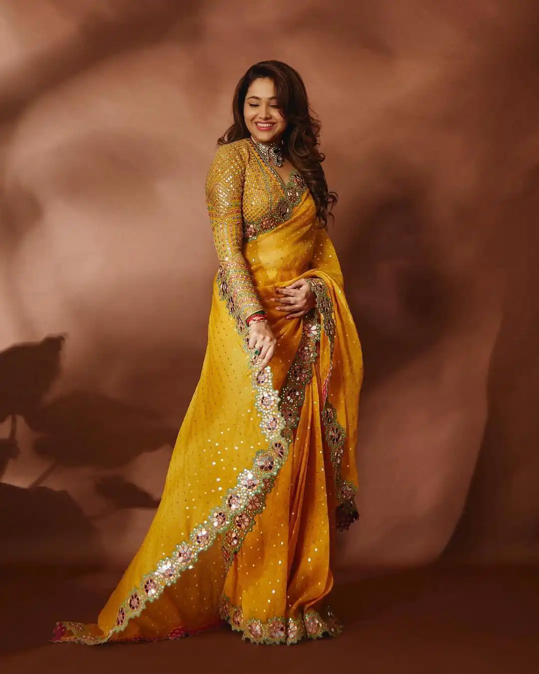 ES Aditi Yellow Faux Georgette Saree Perfect for Wedding, Party, Bridal Wear, Baisakhi, Raksha Bandhan –. Introductory Price ₹2449. Delivery 4-6 Workin | Bollywood Sarees, Creative Sarees, Designer Sarees, Embroidered Sarees, Ethnic Saree, Modern Digital sarees, Party Wear Sarees, Sarees