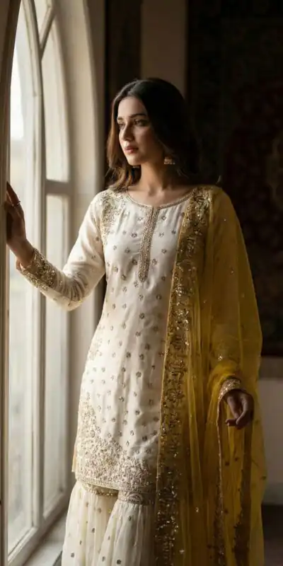 JF 041 Yellow Fendy Silk Salwar Suitwith Embroidery Work & Lace Work. Now at just ₹2149. Delivery 4-6 Working Days. Shop now. | Jump Suits, Straight Suits, Casual Suits, Creative suits, Designer Suits, Palazzo Suits, Party Wear Suits, Patiala Suits, Salwar suit