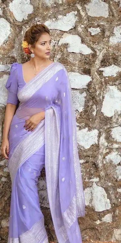 Fancy Lavender Soft Lilan Slab Jacquard Work Saree