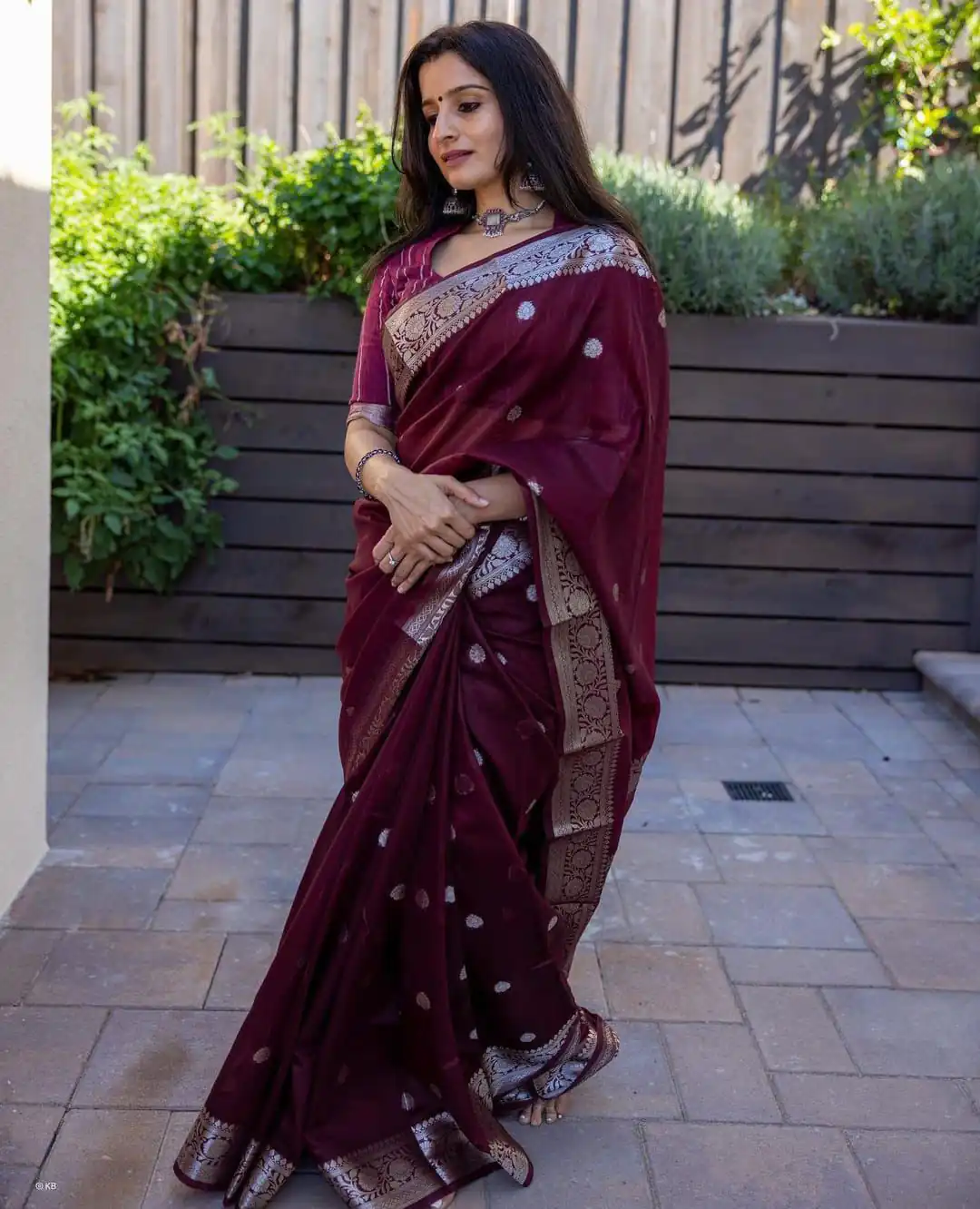 Fancy Maroon Soft Lilan Slab Jacquard Work Saree