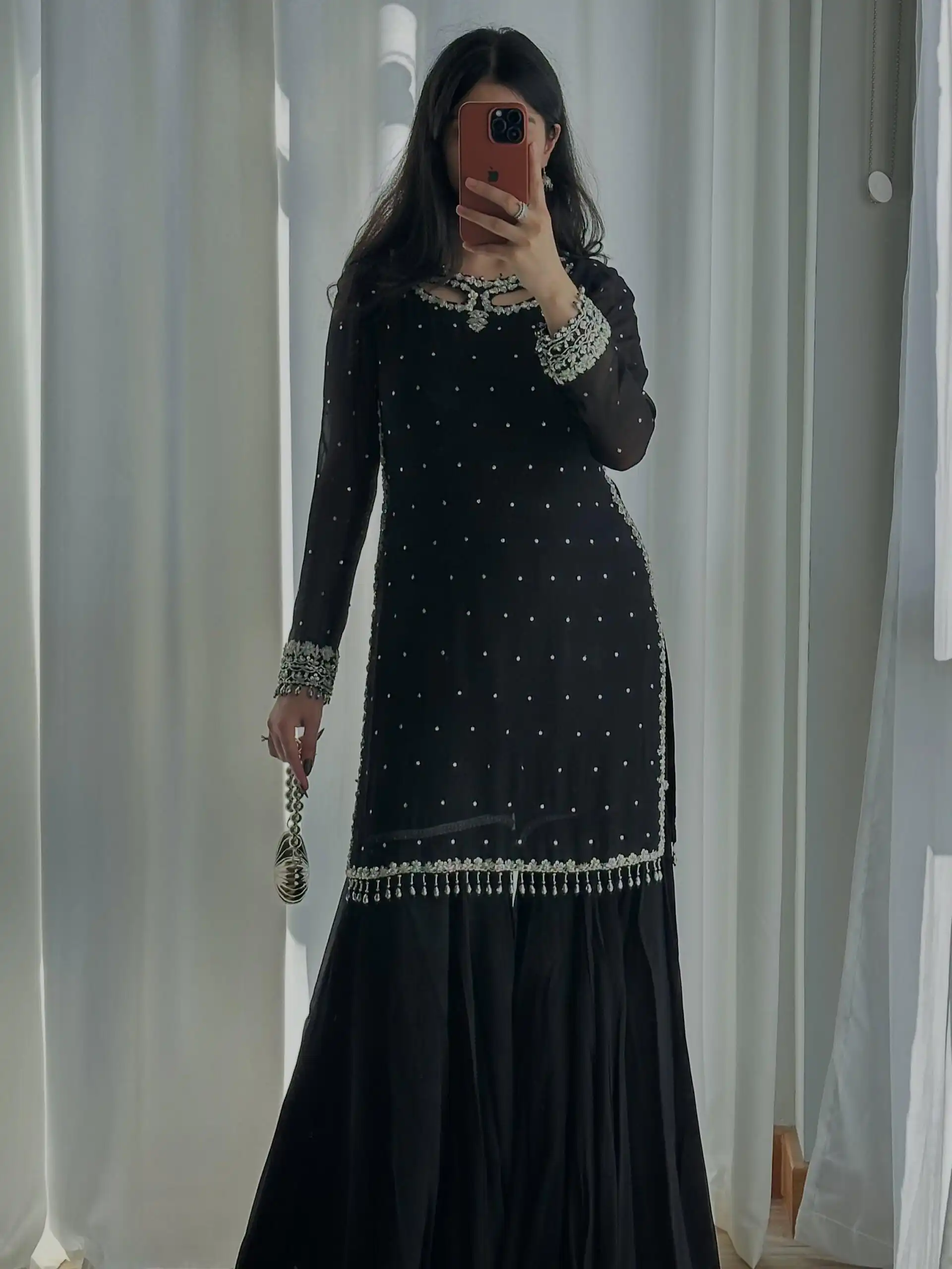 Perfect Black Faux Georgette Embroidery Work Salwar Suit - Image 4