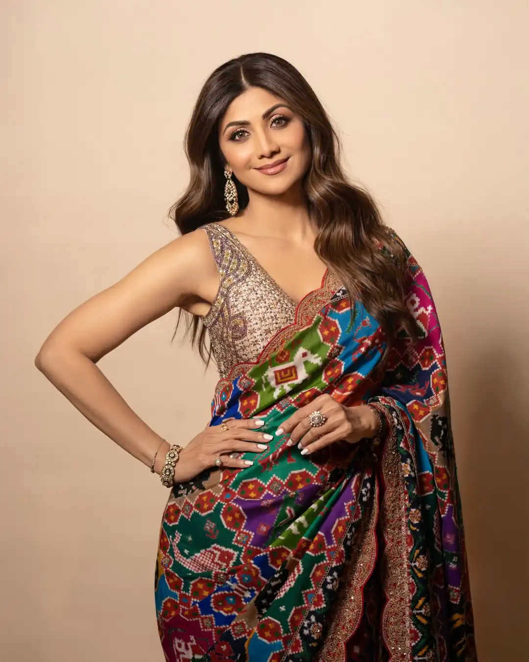 Pretty Multi Georgette Embroidery Sequins Work Saree - Image 3