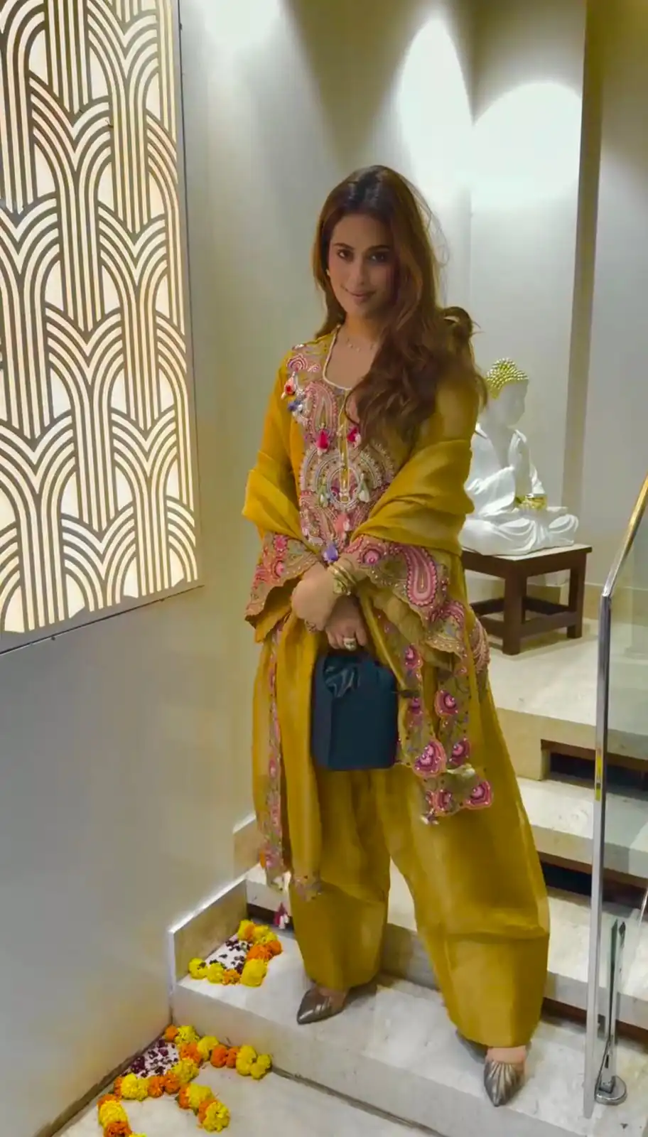 Pretty Mustered Georgette Embroidery Work Salwar Suit - Image 6