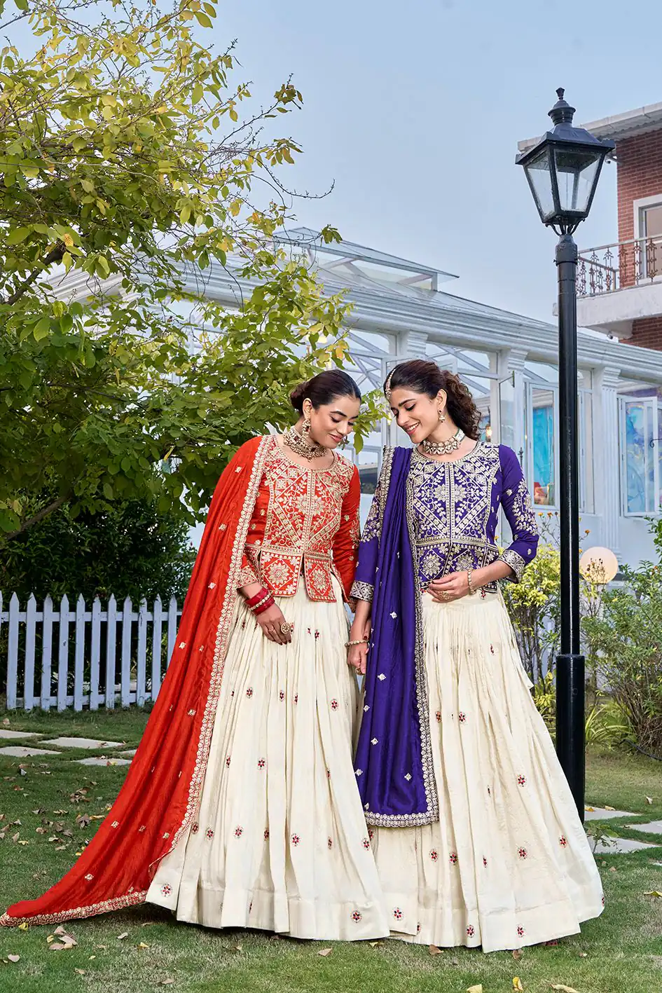 Special Orange Vichitra Thread Work Lehenga Choli - Image 4