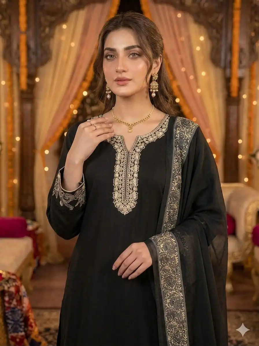 LG 2107 Black Rayon Salwar Suit with Embroidery Work & Mirror Work. Grab it for ₹1999. Delivery 4-6 Working Days. Shop now. | Jump Suits, Straight Suits, Casual Suits, Creative suits, Designer Suits, Palazzo Suits, Party Wear Suits, Patiala Suits, Salwar suit