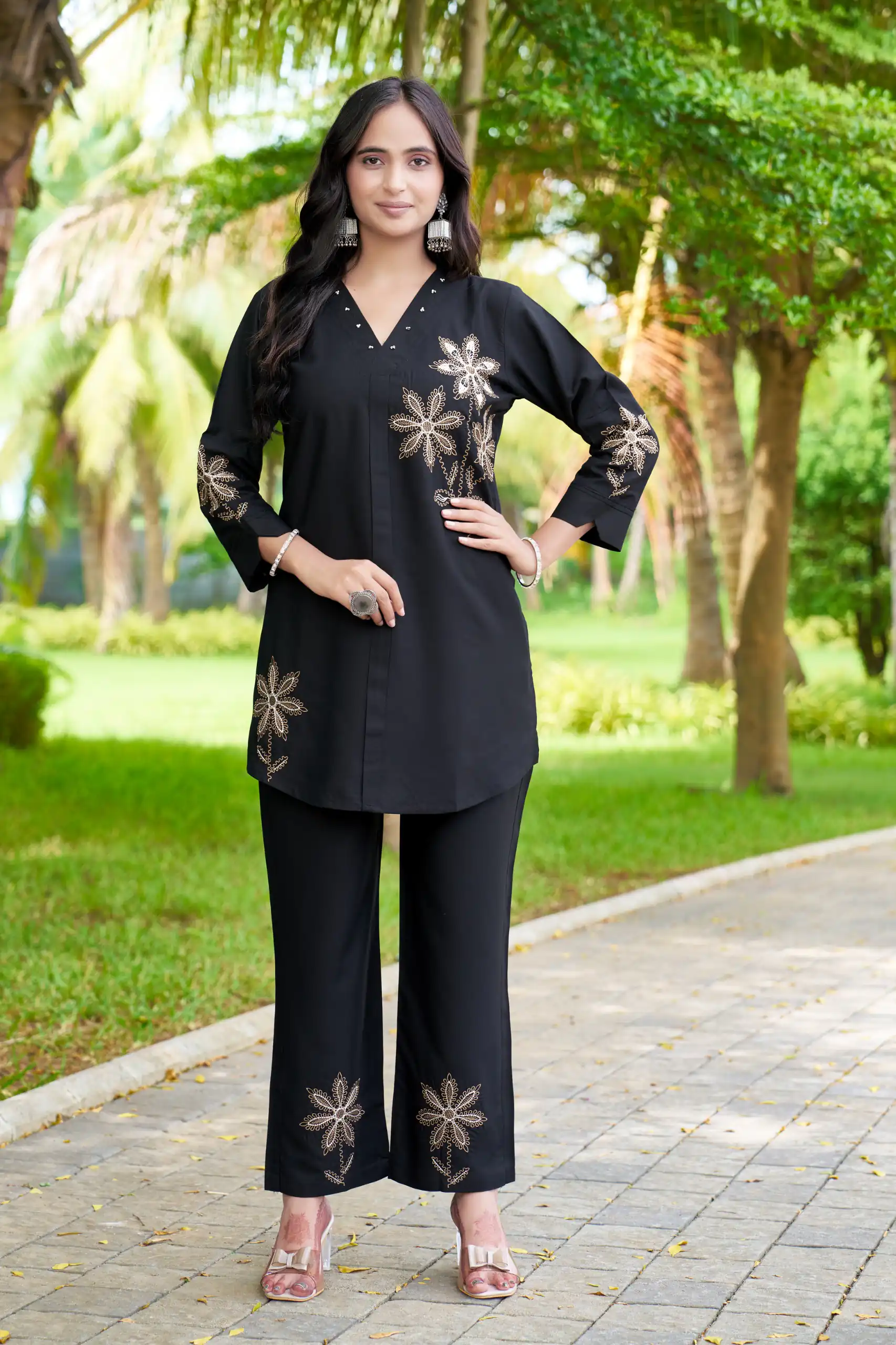 DIVA 122 Black Rayon Kurti with Embroidery Work & Mirror Work. Wedding, Party, Festive Grab it for ₹1749. Delivery 4-6 Working Days. Shop now. | Bollywood Kurti, Creative Kurtis, Designer Kurti, Kurti, Party Wear Kurti, Selfie Kurti