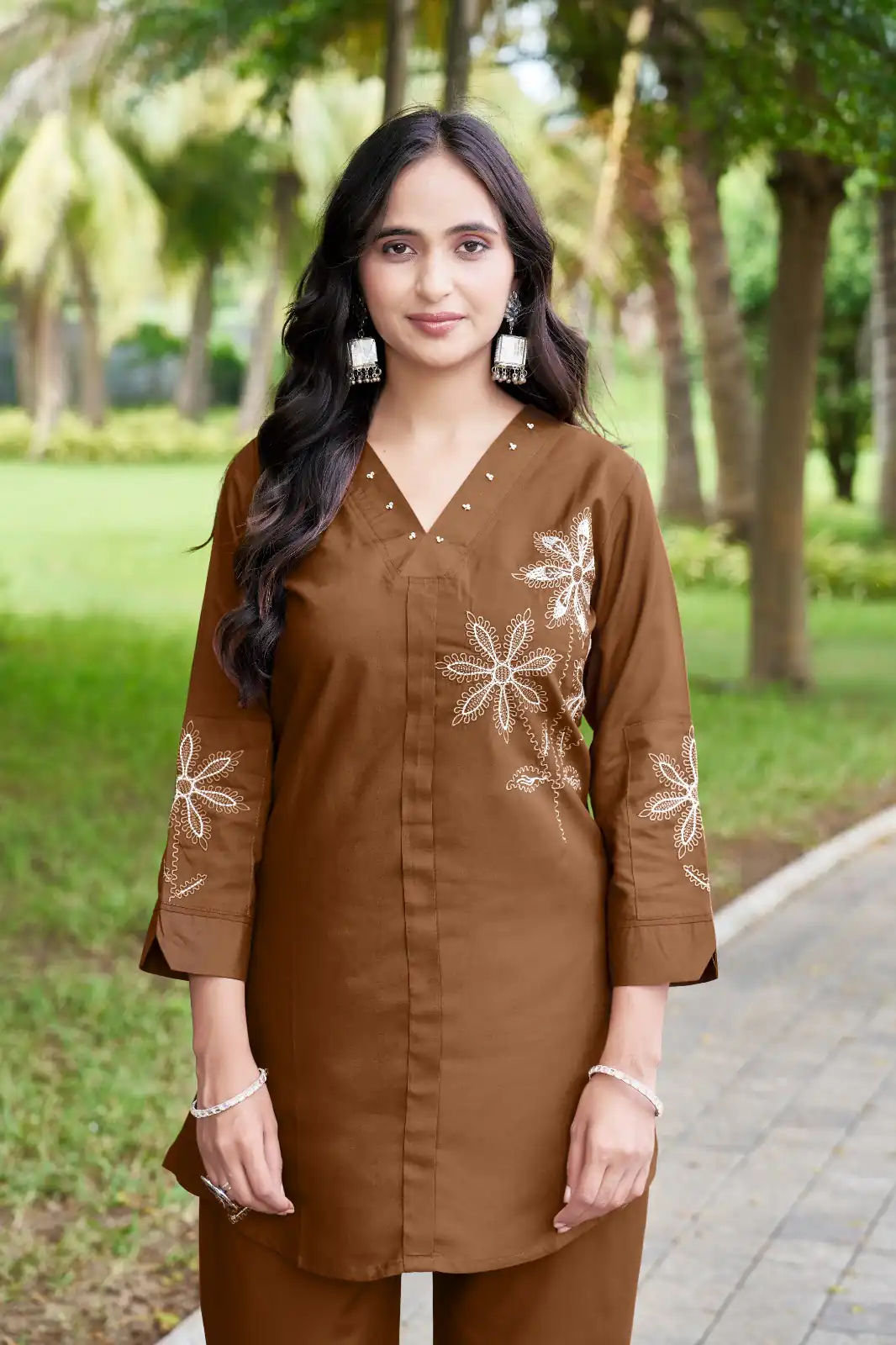 DIVA 122 Brown Rayon Kurti with Embroidery Work & Mirror Work. Wedding, Party, Festive Grab it for ₹1749. Delivery 4-6 Working Days. Shop now. | Bollywood Kurti, Creative Kurtis, Designer Kurti, Kurti, Party Wear Kurti, Selfie Kurti