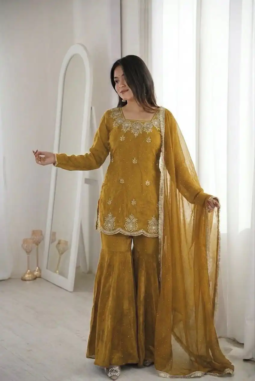 ZSR 3166 Mustered Color Fendy Silk With Embroidery Work Salwar Suit. Get it for ₹2149. Delivery 4-6 Working Days. Online Shop now. | Jump Suits, Straight Suits, Casual Suits, Creative suits, Designer Suits, Palazzo Suits, Party Wear Suits, Patiala Suits, Salwar suit