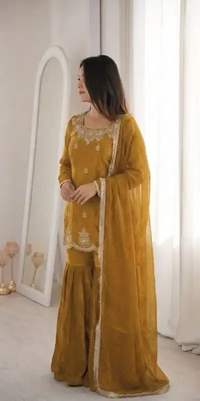 ZSR 3166 Mustered Color Fendy Silk With Embroidery Work Salwar Suit. Get it for ₹2149. Delivery 4-6 Working Days. Online Shop now. | Jump Suits, Straight Suits, Casual Suits, Creative suits, Designer Suits, Palazzo Suits, Party Wear Suits, Patiala Suits, Salwar suit