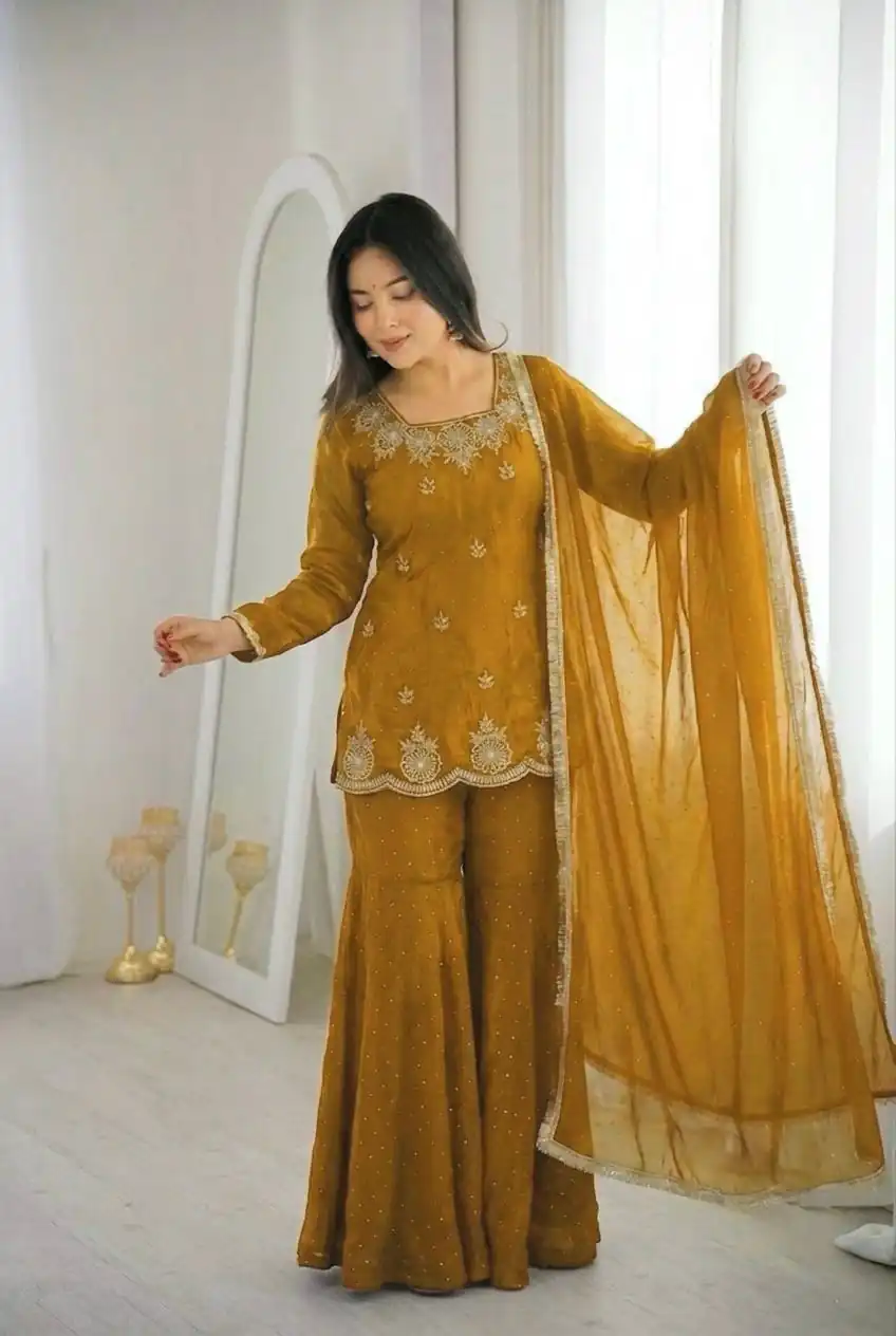 ZSR 3166 Mustered Color Fendy Silk With Embroidery Work Salwar Suit. Get it for ₹2149. Delivery 4-6 Working Days. Online Shop now. | Jump Suits, Straight Suits, Casual Suits, Creative suits, Designer Suits, Palazzo Suits, Party Wear Suits, Patiala Suits, Salwar suit