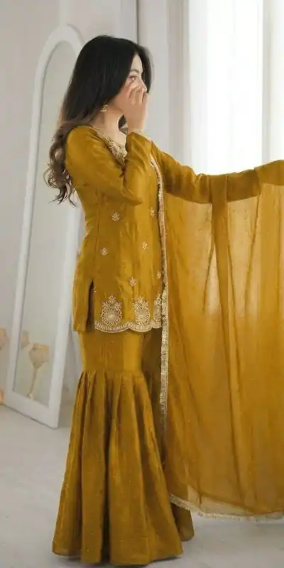 ZSR 3166 Mustered Color Fendy Silk With Embroidery Work Salwar Suit. Get it for ₹2149. Delivery 4-6 Working Days. Online Shop now. | Jump Suits, Straight Suits, Casual Suits, Creative suits, Designer Suits, Palazzo Suits, Party Wear Suits, Patiala Suits, Salwar suit
