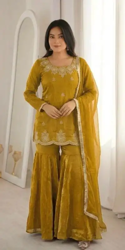 ZSR 3166 Mustered Color Fendy Silk With Embroidery Work Salwar Suit. Get it for ₹2149. Delivery 4-6 Working Days. Online Shop now. | Jump Suits, Straight Suits, Casual Suits, Creative suits, Designer Suits, Palazzo Suits, Party Wear Suits, Patiala Suits, Salwar suit