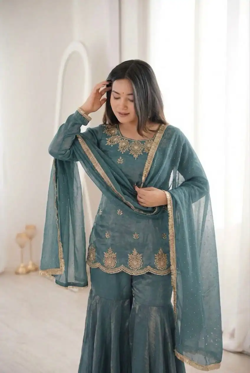 ZSR 3166 Teal Color Fendy Silk With Embroidery Work Salwar Suit. Get it for ₹2149. Delivery 4-6 Working Days. Online Shop now. | Jump Suits, Straight Suits, Casual Suits, Creative suits, Designer Suits, Palazzo Suits, Party Wear Suits, Patiala Suits, Salwar suit