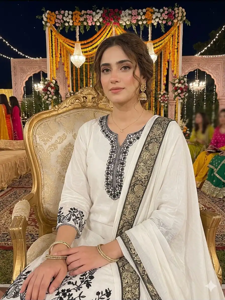 LG 2107 White Rayon Salwar Suit with Embroidery Work & Mirror Work. Grab it for ₹1999. Delivery 4-6 Working Days. Shop now. | Jump Suits, Straight Suits, Casual Suits, Creative suits, Designer Suits, Palazzo Suits, Party Wear Suits, Patiala Suits, Salwar suit
