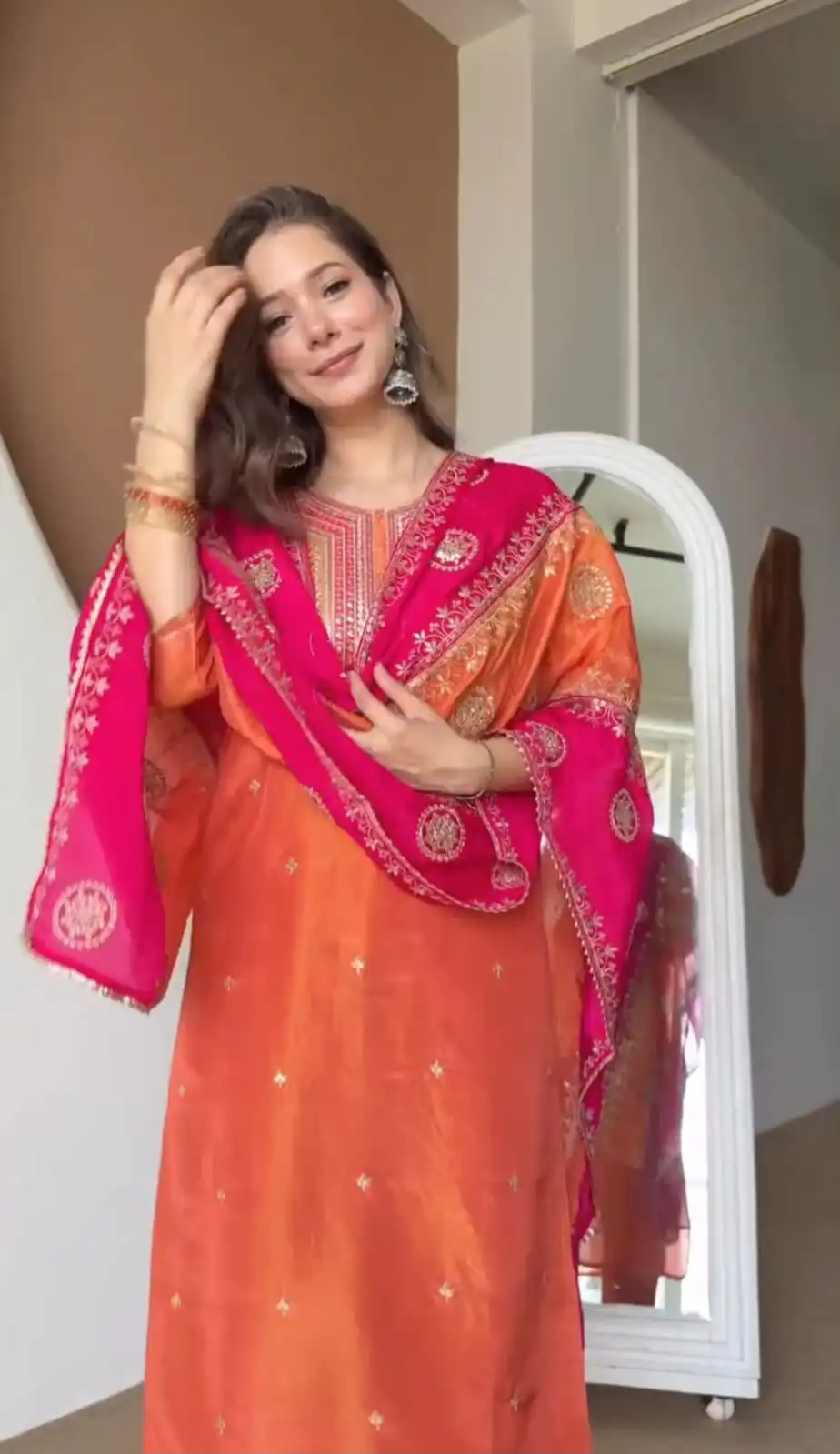 DC 119 Orange Chinon Salwar Suit with Embroidery Work & Digital Print. Festive Deal ₹1899. Delivery 4-6 Working Days. Shop now. | Jump Suits, Straight Suits, Casual Suits, Creative suits, Designer Suits, Palazzo Suits, Party Wear Suits, Patiala Suits, Salwar suit