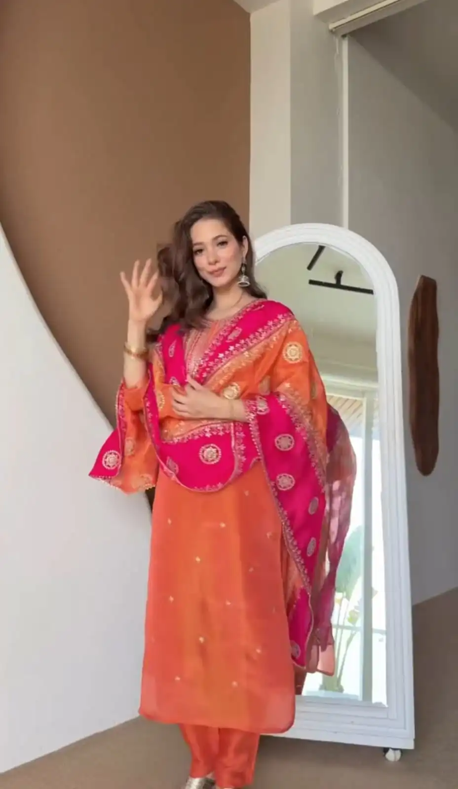 DC 119 Orange Chinon Salwar Suit with Embroidery Work & Digital Print. Festive Deal ₹1899. Delivery 4-6 Working Days. Shop now. | Jump Suits, Straight Suits, Casual Suits, Creative suits, Designer Suits, Palazzo Suits, Party Wear Suits, Patiala Suits, Salwar suit