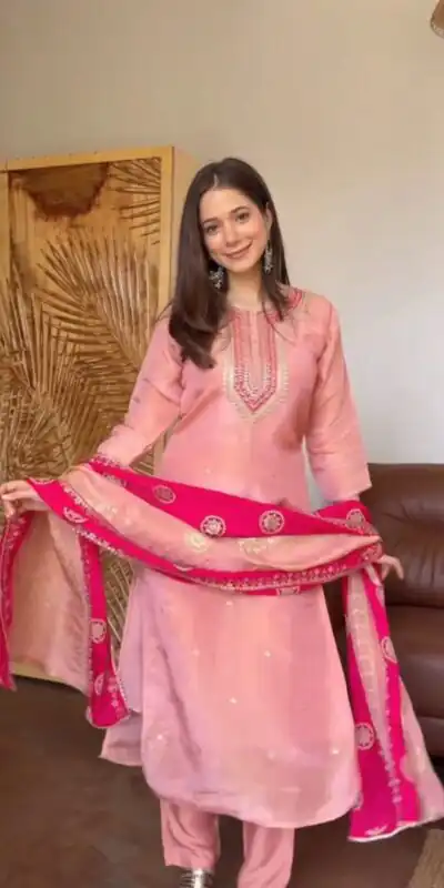 DC 119 Pink Chinon Salwar Suit with Embroidery Work & Digital Print. Festive Deal ₹1899. Delivery 4-6 Working Days. Shop now. | Jump Suits, Straight Suits, Casual Suits, Creative suits, Designer Suits, Palazzo Suits, Party Wear Suits, Patiala Suits, Salwar suit
