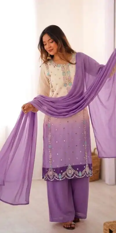 SR 1712 Lavender Color Faux Georgette Salwar Suit with Designer Work. Affordable Price ₹1999. Delivery 4-6 Working Days. Shop now. | Jump Suits, Straight Suits, Casual Suits, Creative suits, Designer Suits, Palazzo Suits, Party Wear Suits, Patiala Suits, Salwar suit