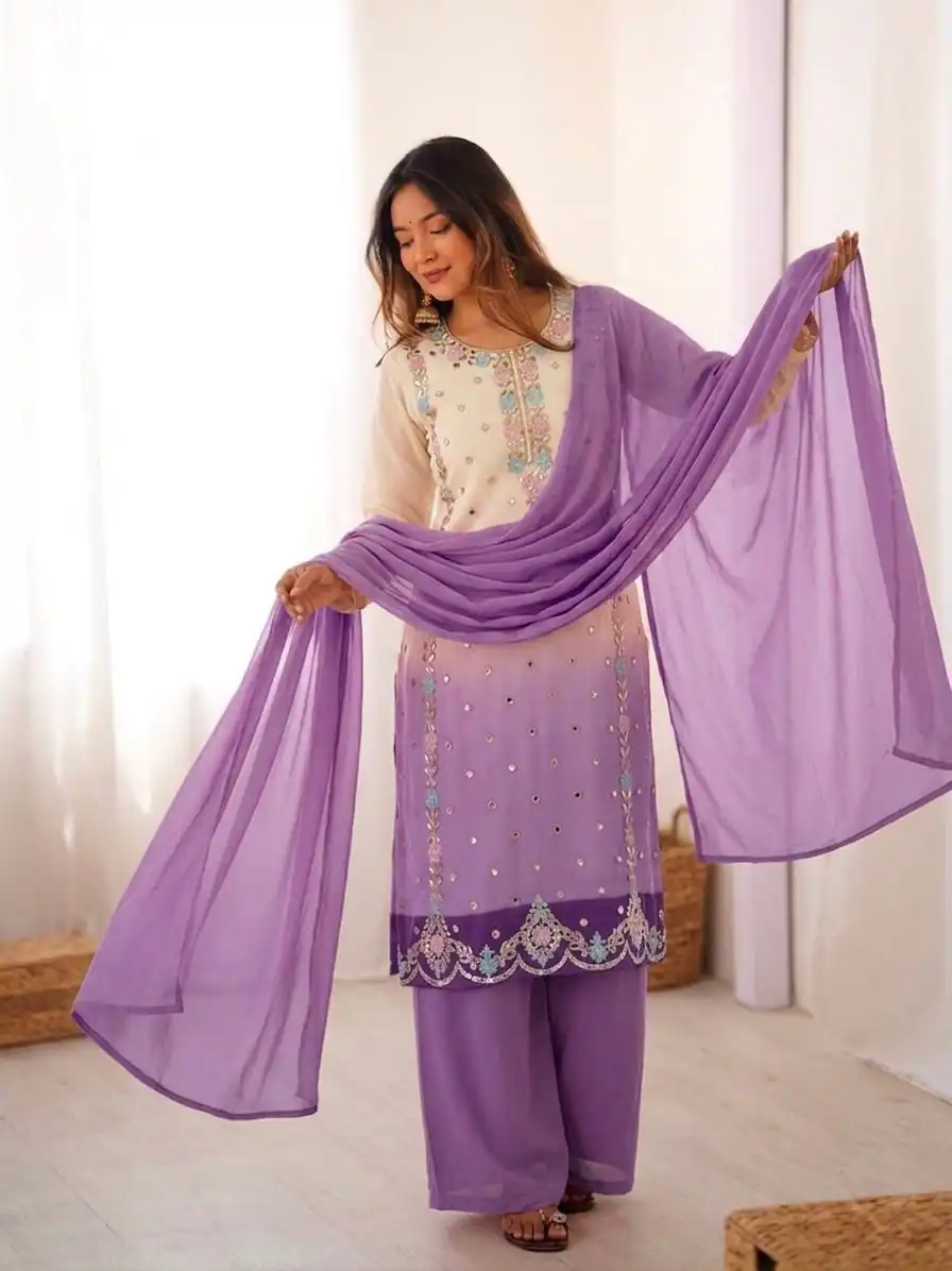 SR 1712 Lavender Color Faux Georgette Salwar Suit with Designer Work. Affordable Price ₹1999. Delivery 4-6 Working Days. Shop now. | Jump Suits, Straight Suits, Casual Suits, Creative suits, Designer Suits, Palazzo Suits, Party Wear Suits, Patiala Suits, Salwar suit