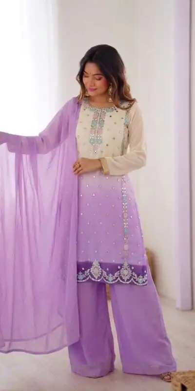 SR 1712 Lavender Color Faux Georgette Salwar Suit with Designer Work. Affordable Price ₹1999. Delivery 4-6 Working Days. Shop now. | Jump Suits, Straight Suits, Casual Suits, Creative suits, Designer Suits, Palazzo Suits, Party Wear Suits, Patiala Suits, Salwar suit
