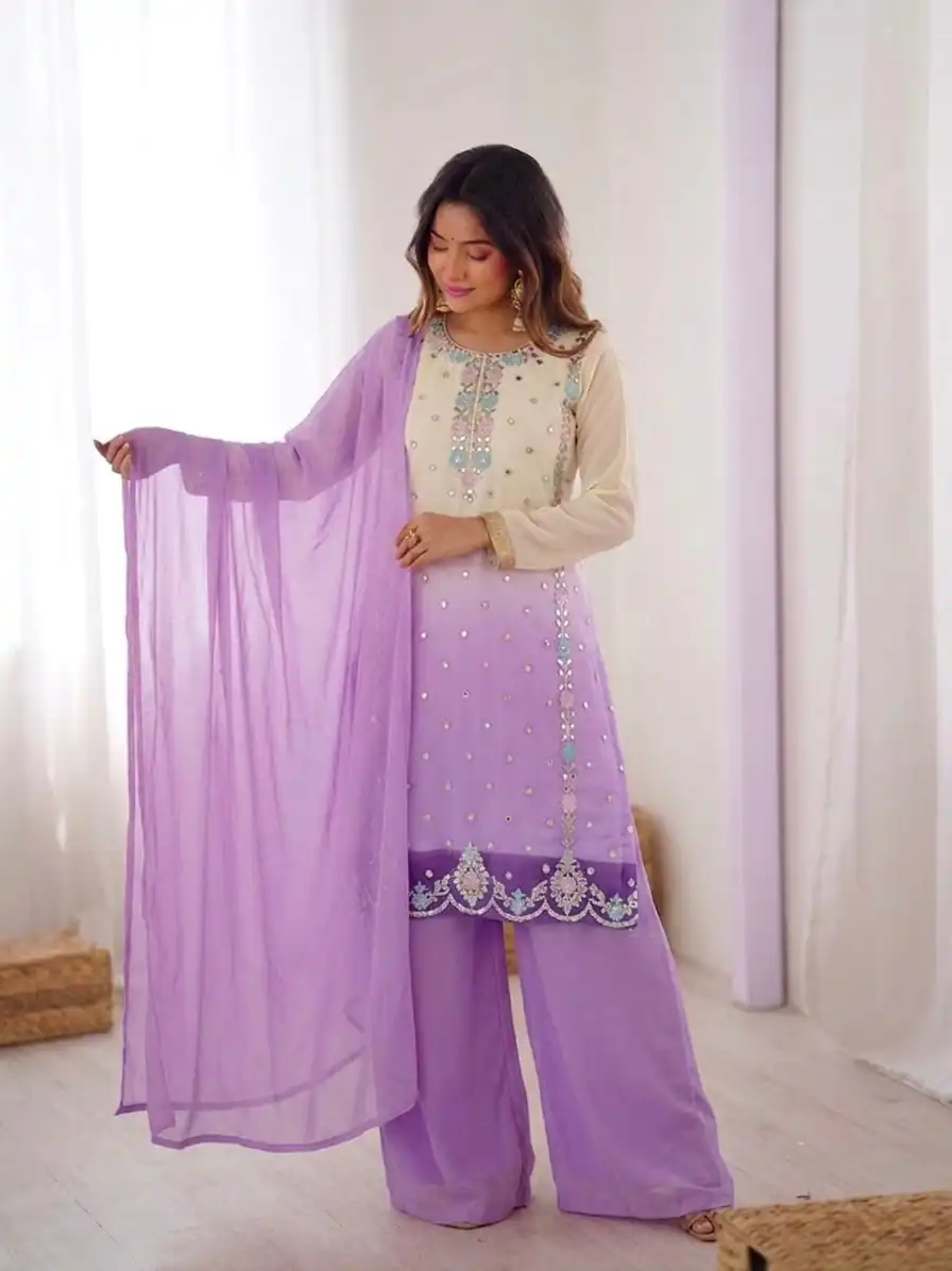SR 1712 Lavender Color Faux Georgette Salwar Suit with Designer Work. Affordable Price ₹1999. Delivery 4-6 Working Days. Shop now. | Jump Suits, Straight Suits, Casual Suits, Creative suits, Designer Suits, Palazzo Suits, Party Wear Suits, Patiala Suits, Salwar suit