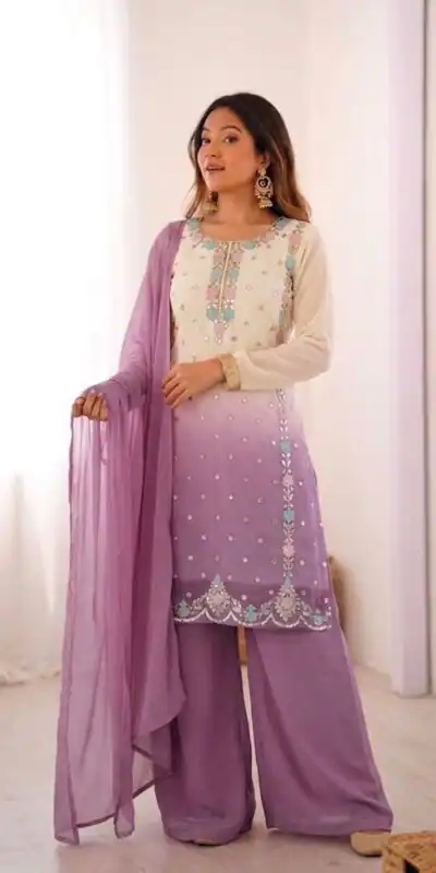 SR 1712 Lavender Color Faux Georgette Salwar Suit with Designer Work. Affordable Price ₹1999. Delivery 4-6 Working Days. Shop now. | Jump Suits, Straight Suits, Casual Suits, Creative suits, Designer Suits, Palazzo Suits, Party Wear Suits, Patiala Suits, Salwar suit