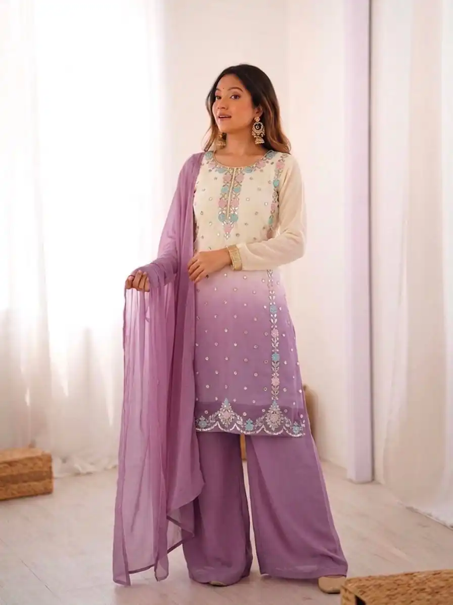 SR 1712 Lavender Color Faux Georgette Salwar Suit with Designer Work. Affordable Price ₹1999. Delivery 4-6 Working Days. Shop now. | Jump Suits, Straight Suits, Casual Suits, Creative suits, Designer Suits, Palazzo Suits, Party Wear Suits, Patiala Suits, Salwar suit
